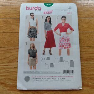 Skirt Sewing Pattern Size 10-24 Burda 6682 Easy to Sew UNCUT